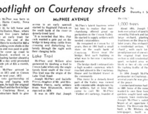 Courtenay Streets: McPhee Avenue